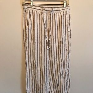 Old Navy Cream/Tan linen blend drawstring pants, XS